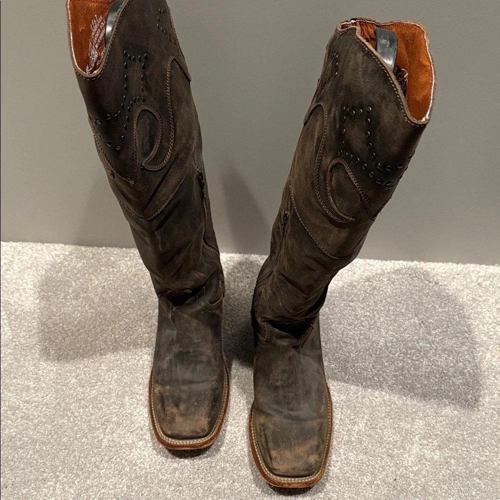 Dan Post Square-toe Leather Boots - Picture 5 of 9